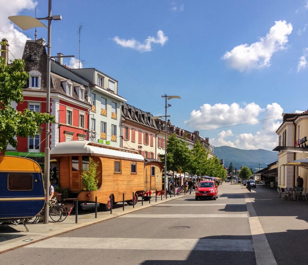La Place de la gare accueille aussi des événements temporaires. Source: Mobilité piétonne Suisse